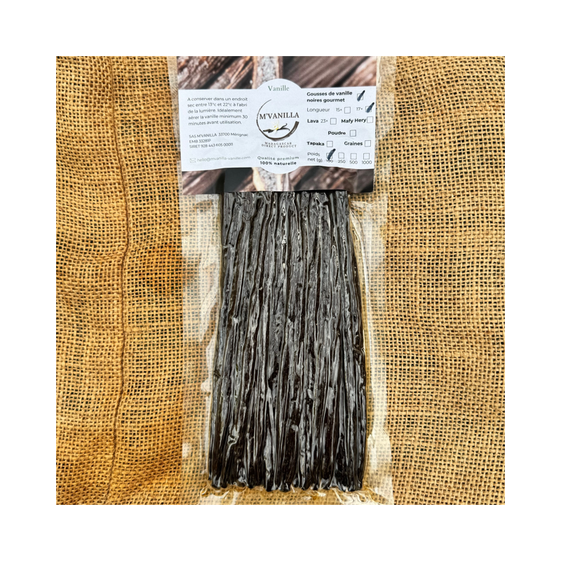 Gousses vanilles noires gourmet Grand Cru 100g