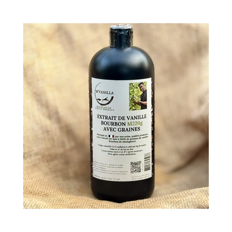Extrait de vanille M220g avec graines -P- 500g